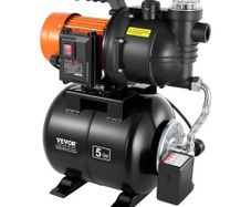 1100W Shallow Well Pump with Pressure Tank, 5300 LPH, Irrigation Jet Pump with 19L Tank, Filter, Check Valve, Automatic Water Booster System, 1.4-2.8 bar Pressure Switch, for Home Garden Lawn