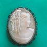 victorian hand carved cameo brooch Image 2
