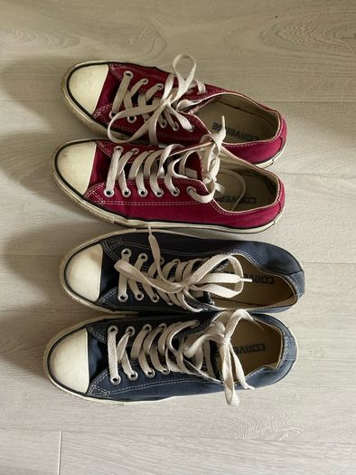 Red and Navy Converse Runners