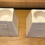 Pair of Belleek Living "Inspired" Porcelain Votive Tealight Candle Holders Art Deco Style Image 2