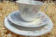 Queens Claire Bone China 14 Piece Tea Set - Blue Floral Vintage Excellent