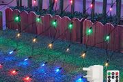 Led Christmas Net Lights, Ollny 240Led Outdoor Christmas Lights Mains Powered 3.6mx1.2m, Multicoloured Christmas Tree Lights with Remote &amp; Timer Christmas Garden Fence Lights for Indoor Curtain Room