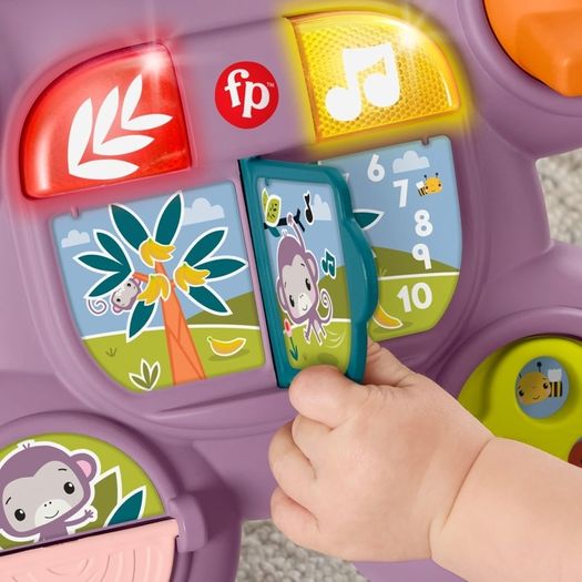 Baby Walker Learn With Me Purple Monkey Toy with Music Lights & Activities for Infants & Toddlers Ages 6+ Months