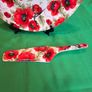 Cake Plate & Server Set with Storage Box | The Leonardo Collection -- Red Poppies Image 5