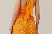 Michelle Keegan Orange Halter neck midi dress