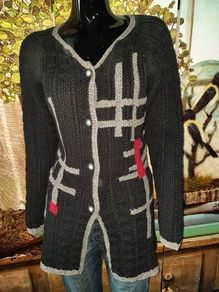 Vintage 1980s Sweet Dream Hand Knit Long Cardigan Size S/M, AV