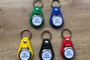 Synthetic leather Lexus key ring with shopping trolley token/coin