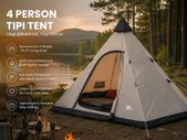 4 Person Tipi Tent Floor Pan Insect Repellent Standing Height Waterproof 5000 mm