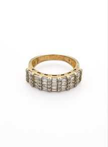 Signed Elanza Sterling Silver Cubic Zirconia Ring