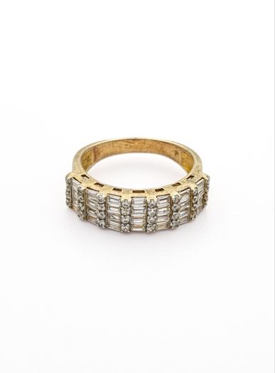 Signed Elanza Sterling Silver Cubic Zirconia Ring
