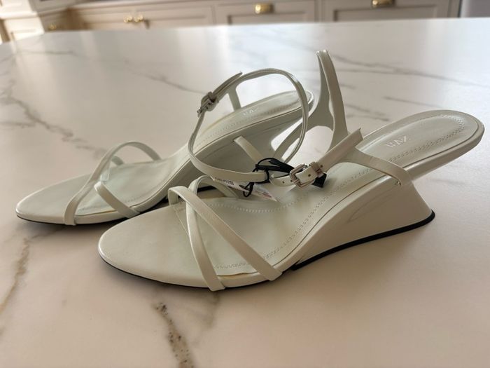 White Zara Wedges