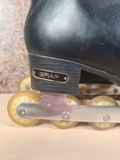 Mens GRAF 500 OFF ICE SKATES Size UK 11 EU 45 Black ice skating practice figure skates rollerblades
