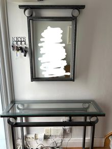 Metal mirror and matching table