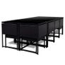 13 Piece Outdoor Dining Set with Cushions Poly Rattan Black Image 5