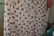 H&amp;M Salmon Pink Hummingbird Blouse , UK 18 , Excellent Condition