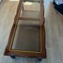 Vintage Traditional Wooden Coffee Table with Glass Top Image 6