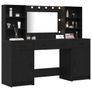 Dressing Table Set with Drawer 3 pcs Black oak Engineered wood Image 2