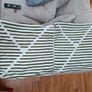 Set of 2 Striped Cushion Covers (Green & White) Image 2
