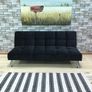 Comfy Black Velvet 3-Seater Sofa Folds Out in a Flash! Image 2