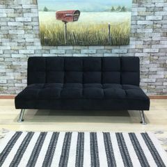 Black velvet Folding 3 Seater Sofa free delivery