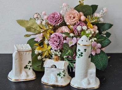 Vintage Carrigaline Pottery Irish Cruet Set Salt, Pepper and Mustard Pot