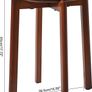 4pcs Solid Stackable Wood Round Stool, Shoes change Dressing Stool for Living Room, Dining Room, Kitchen, Classroom, 27/27/45CM Brown Image 3