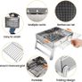 Stainless Steel BBQ Barbecue Grill , Portable Folding Charcoal BBQ Grill Table Desktop Barbecue Smoker Grill for Outdoor Picnic Garden Terrace Camping Trip Image 6