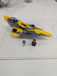 100% LEGO Star Wars Anakin's Jedi Starfighter 75214 Complete With Minifigs