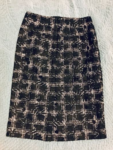 Mint Velvet Black Lace Overlay Skirt UK10 EU38 Knee Length Elegant Workwear