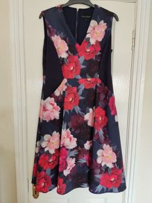 Phase Eight floral jacquard fit and flare dress size. 14
