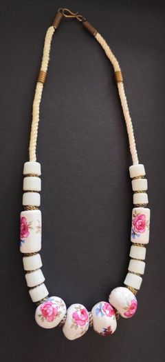 Vintage Necklace Ceramic Beads