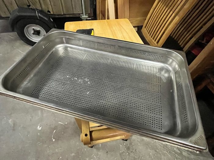 gastronorm pan. Perforated stainless steel catering pans