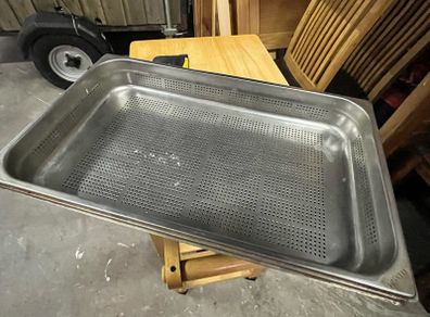 gastronorm pan. Perforated stainless steel catering pans