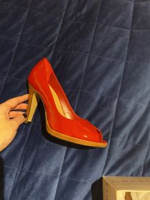Women's faith high heeled peep toes red shoes.. bnwt