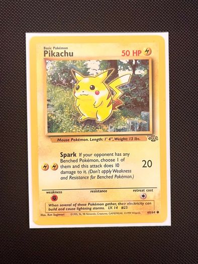 Vintage Pokemon Card Pikachu 60/64 Jungle Set WOTC 1999
