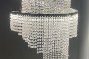 Double Ring Crystal Spiral Drop Chandelier