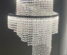 Double Ring Crystal Spiral Drop Chandelier