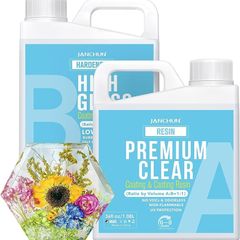 Clear Epoxy Resin Kit High Gloss Casting and Coating Bubbles Free Art Resin for River Table Tops, Jewelry Making Projects, DIY Crafts, Tumblers, Molds, Art Painting