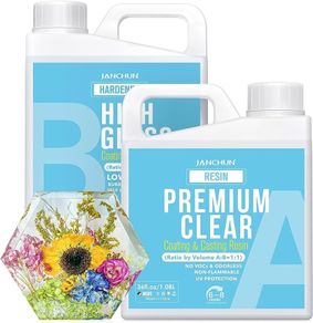 Clear Epoxy Resin Kit High Gloss Casting and Coating Bubbles Free Art Resin for River Table Tops, Jewelry Making Projects, DIY Crafts, Tumblers, Molds, Art Painting