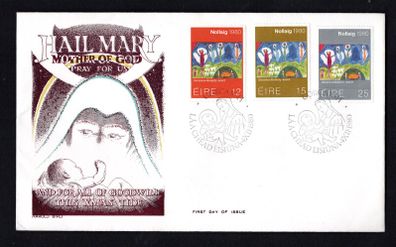 1980 Ireland Christmas Commemorative Stamps Hibernian First Day Cover (FDC)