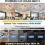 LED Dimmable Ceiling Lights with Remote, Chandelier Ceiling Light with 4 Squares, Flush Mount Ceiling Lamp for Living Room Kitchen Office Bedroom Dining Image 2