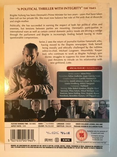 Borgen - Seasons 1-3 [DVD TV Boxset] Danish Language with English Subtitles.