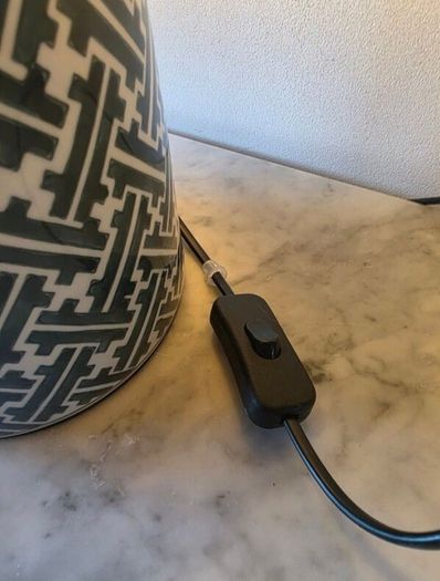 Dar Lighting Reese Ceramic Table Lamp with Black Gold Shade