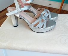 Silver  sandals ladies NEW size 39