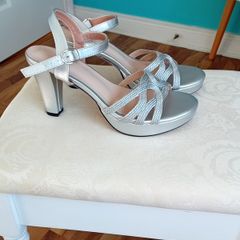 Silver  sandals ladies NEW size 39