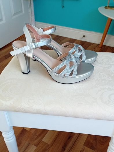 Silver  sandals ladies NEW size 39