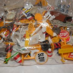 Large Bag Of Mixed Street, Train, Signs Great For Layouts