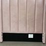Single bed frame covered in Pink/Grey Velvet Fabric Image 2