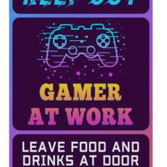 Keep Out Gamer At Work : Metal Sign