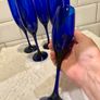 Cobalt Blue flute glasses Image 3
